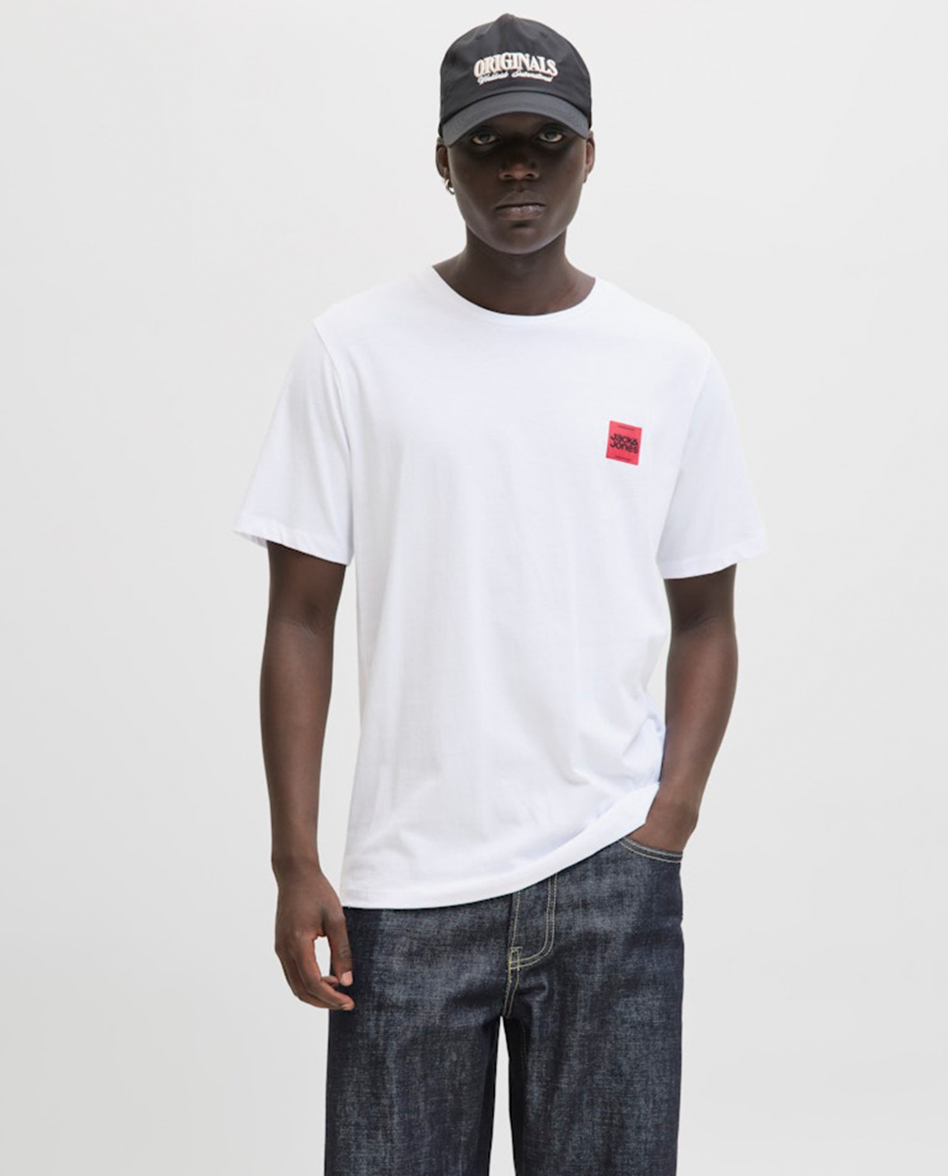 T-shirt de Manga Curta com Estampado Lateral Branco-1