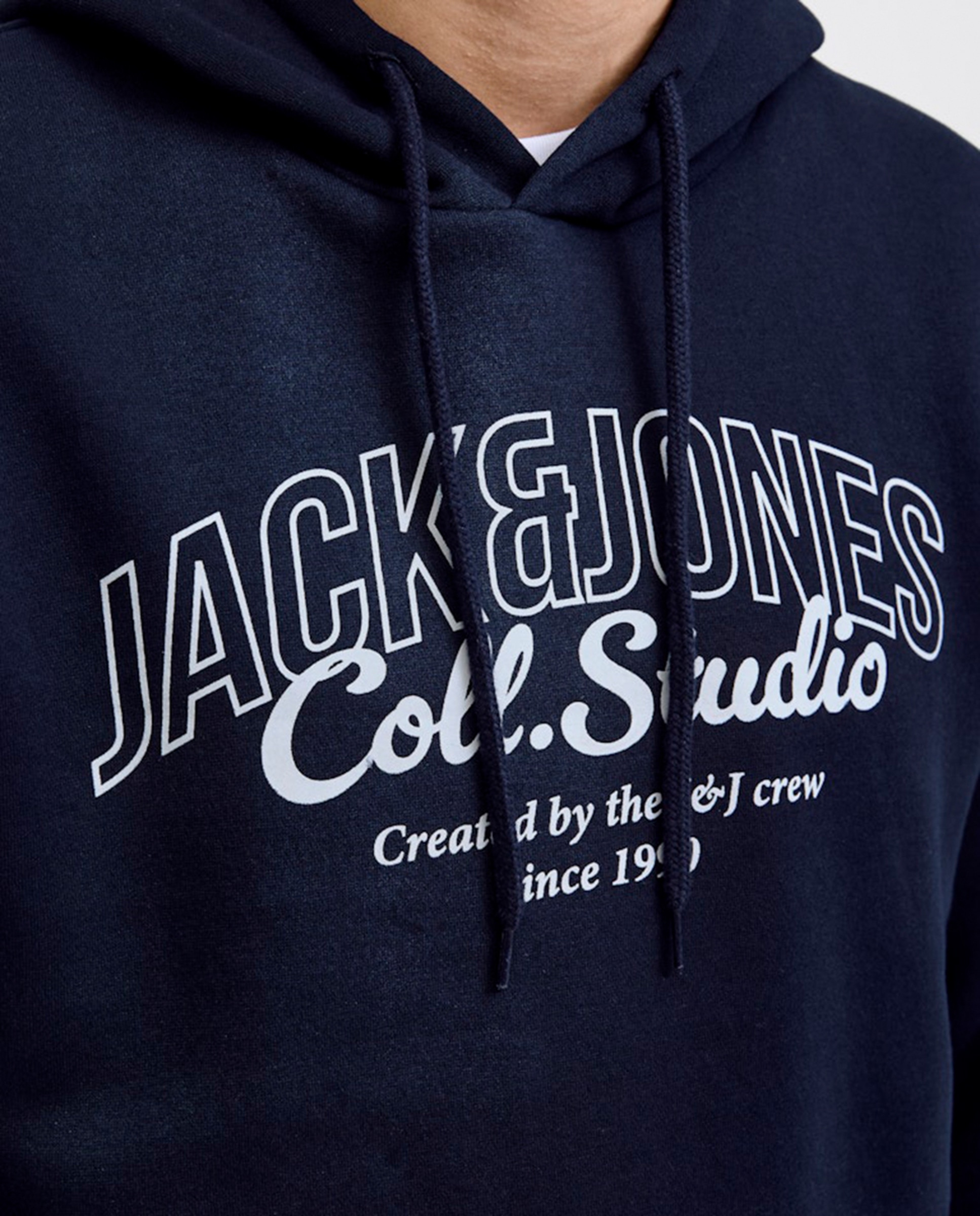 Sweatshirt com Capuz e Estampado à Frente Azul-marinho-5