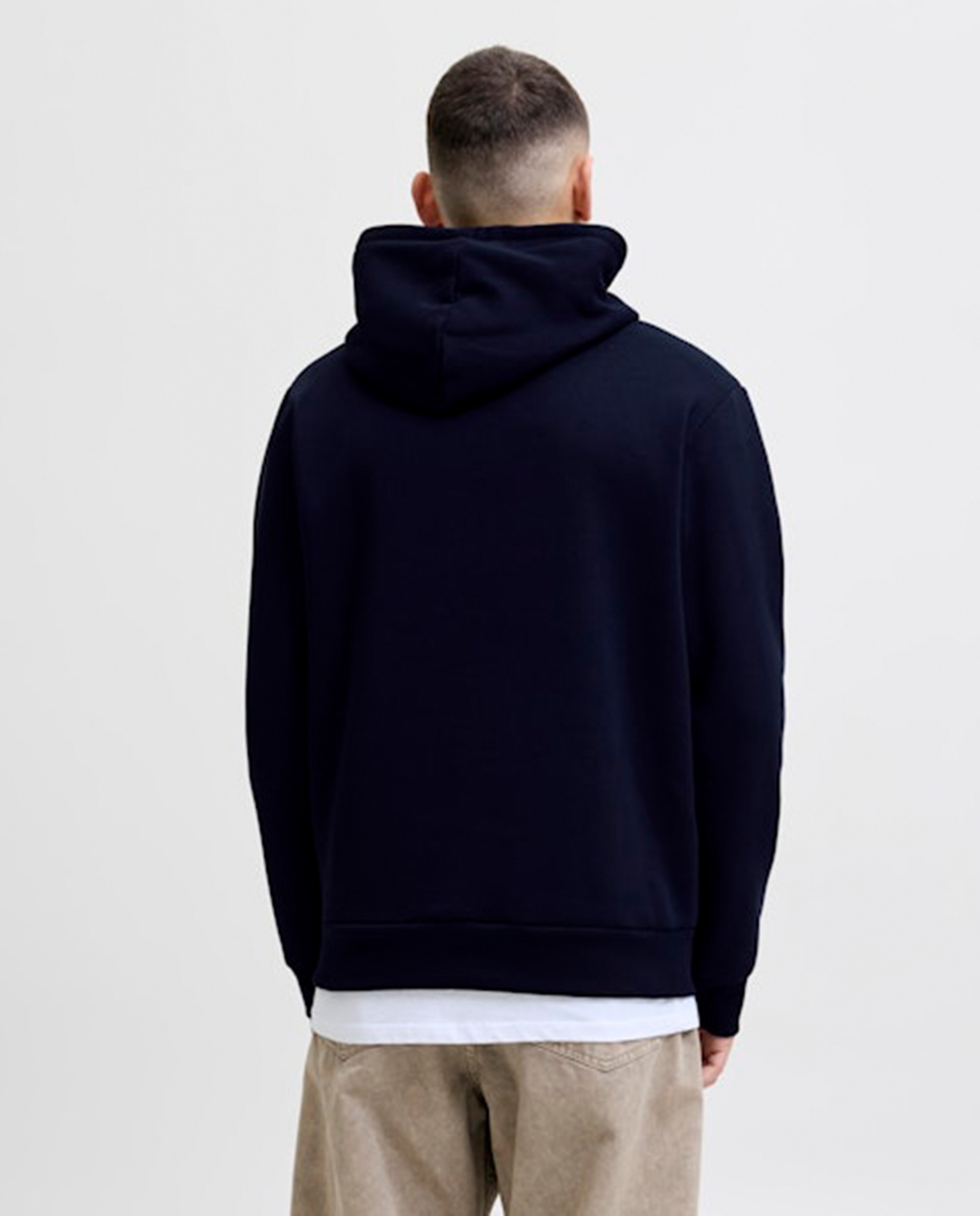 Sweatshirt com Capuz e Estampado à Frente Azul-marinho-2