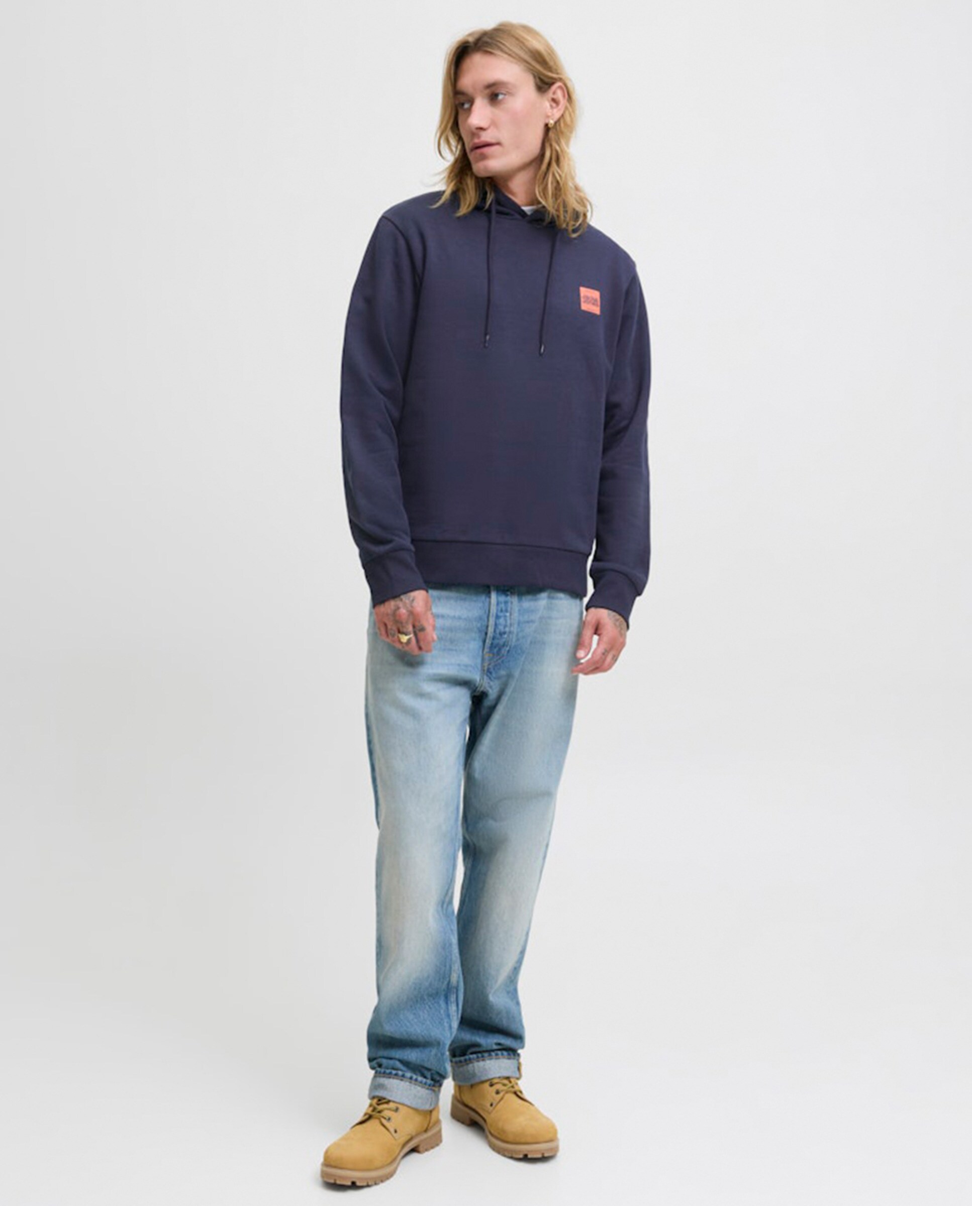 Sweatshirt com Capuz e Estampado Lateral Azul-7