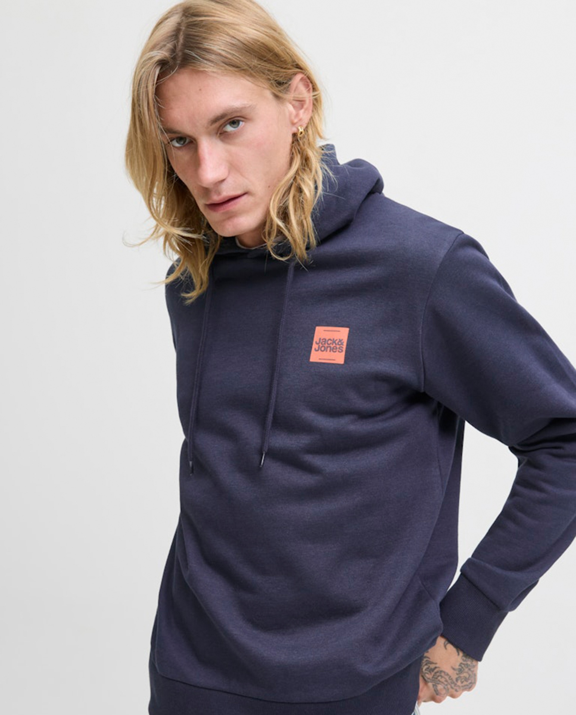 Sweatshirt com Capuz e Estampado Lateral Azul-3