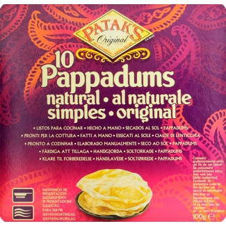 Pappadums Natural embalagem 100 g - Patak's