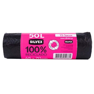 Sacos do Lixo Reciclados 50 L 15 unidades - Silvex