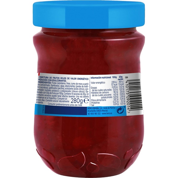 Rote Beeren-Konfitüre 0% Zuckerzusatz Flacon 280 g
