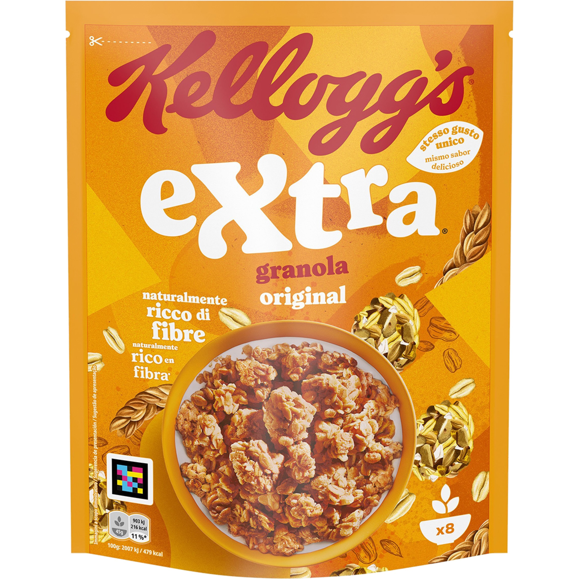 Original cereales de desayuno de avena tostada en crujientes granolas bolsa 375 g