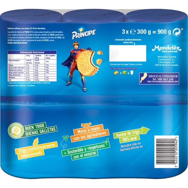 biscuits with chocolate cream filling 3-pack packets 300 g