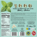 Torte aus hartem Turrón aus Alicante 67 % Mandeln mit Minze und Basilikum g.g.A. Jijona Tafel 200 g Rezept aus dem 21. Jh. Limitierte Auflage