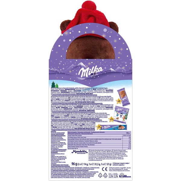 Schokola mit Kuscheltier, verschiedene Designs je nach Bestand sortiert Karton 96 g