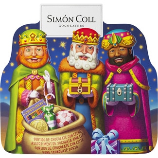 surtido de chocolate con leche con caja de Reyes Magos sin gluten unidad 57 g - Simon Coll