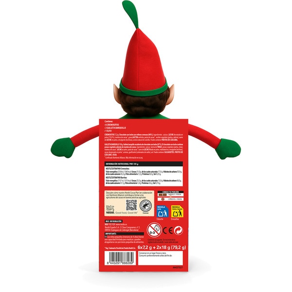 Elf mit 2 Schokoladenriegeln und 6 Cremositos Karton 79 g