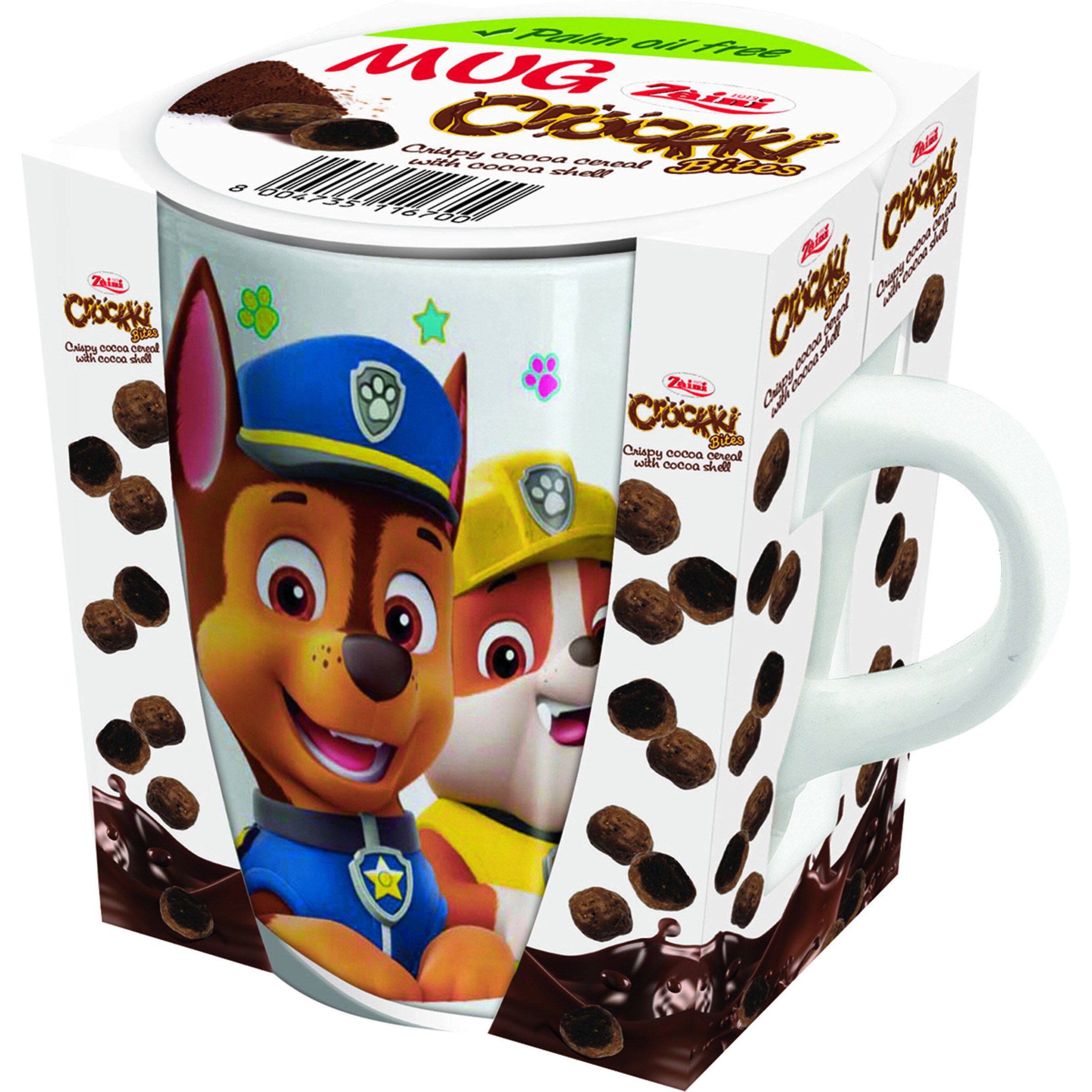 cereales chocolateados con conchas de chocolate en taza de Paw Patrol unidad 34 g