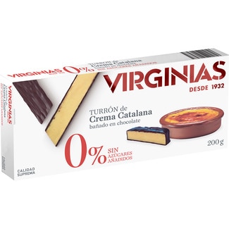 0% turrón de crema catalana sin azúcares añadidos Calidad Suprema tableta 200 g - Virginias