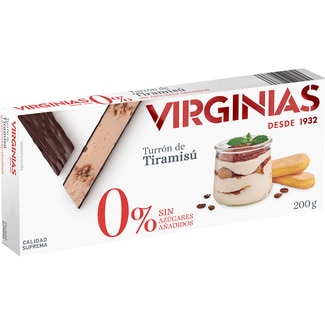 0% turrón de tiramisú sin azúcares añadidos Calidad Suprema tableta 200 g - Virginias