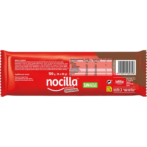 Cookies mit Original-Nocilla-Füllung ohne Palmöl 6 Stück Paket 120 g