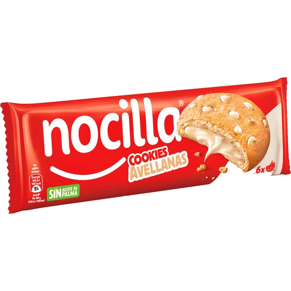 Cookies mit wei0er Nocilla-Füllung ohne Palmöl 6 Stück Paket 120 g