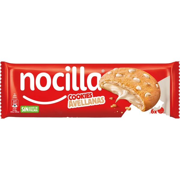 Cookies mit wei0er Nocilla-Füllung ohne Palmöl 6 Stück Paket 120 g