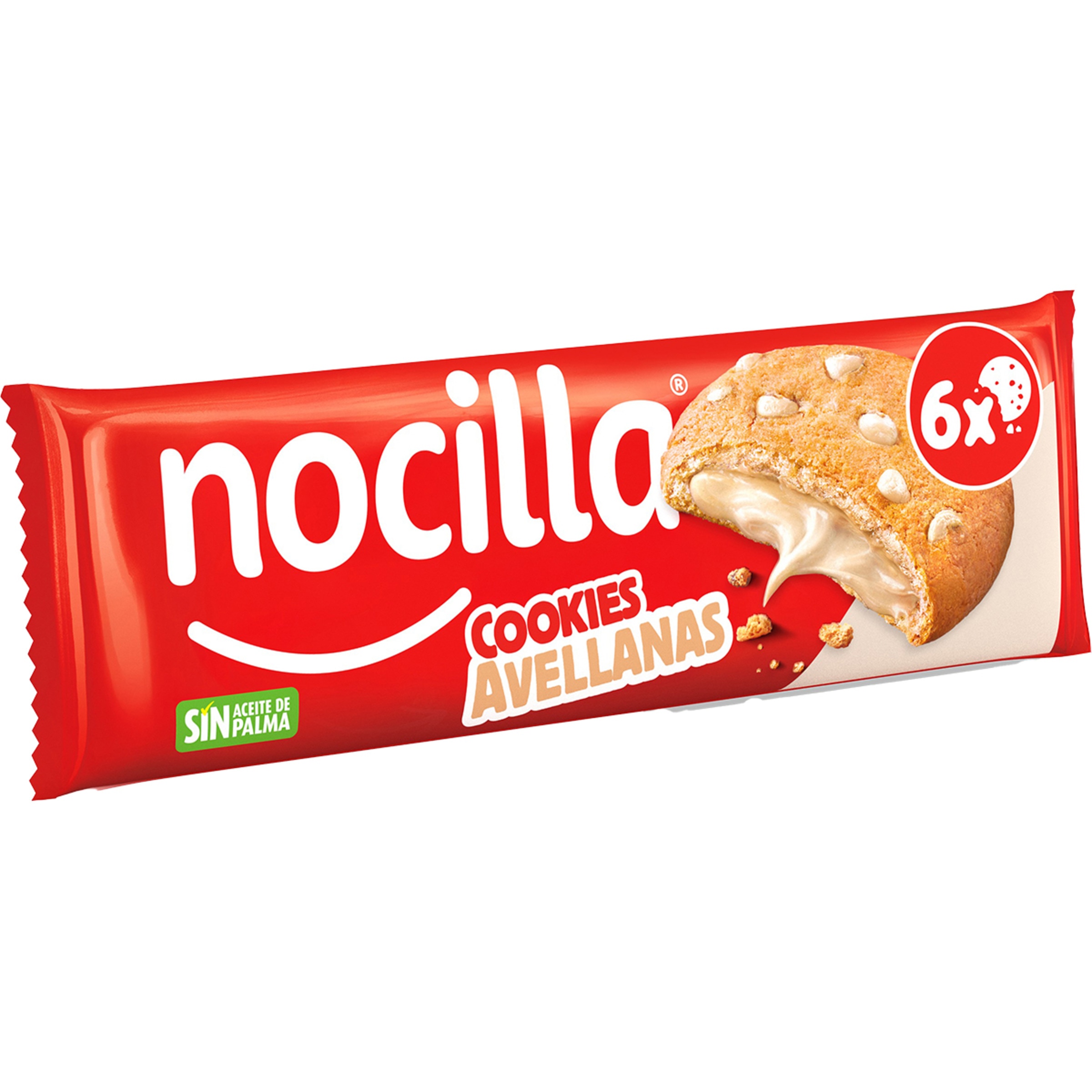 cookies rellenas de Nocilla blanca sin aceite de palma 6 unidades paquete 120 g