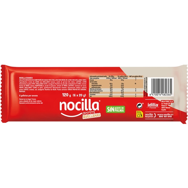 Cookies mit wei0er Nocilla-Füllung ohne Palmöl 6 Stück Paket 120 g
