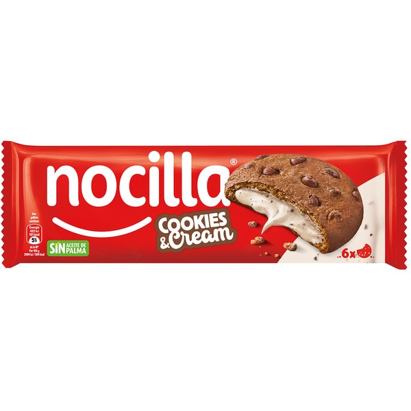 Plätzchen gefüllt mit Nocilla Cookies and Cream ohne Palmöl 6 Stück Paket 120 g