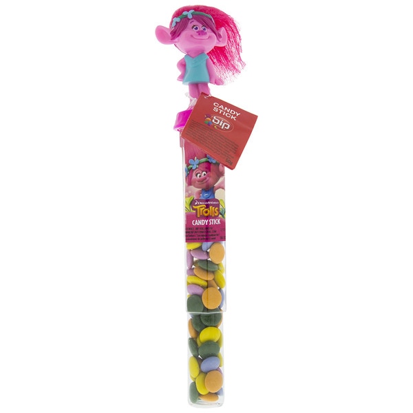 Candy Sticks Trolls Spielzeug mit verschiedenen Bonbons Behälter 50 g verschiedene Modelle, je nach Verfügbarkeit