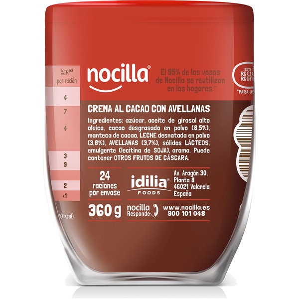 Kakao-Haselnuss-Creme original, glutenfrei und ohne Palmöl Becher 360 g