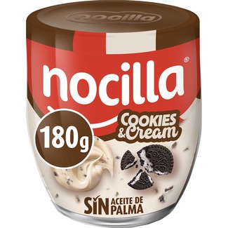crema de cookies and cream sin aceite de palma vaso 180 g - Nocilla