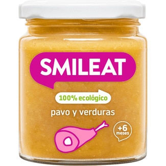 tarrito de verduras y pavo 100% ecológico sin gluten desde 6 meses envase 230 g - Smileat