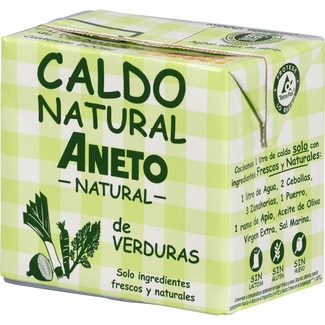 caldo de verduras solo ingredientes frescos y naturales sin gluten sin lactosa brik 500 ml - Aneto