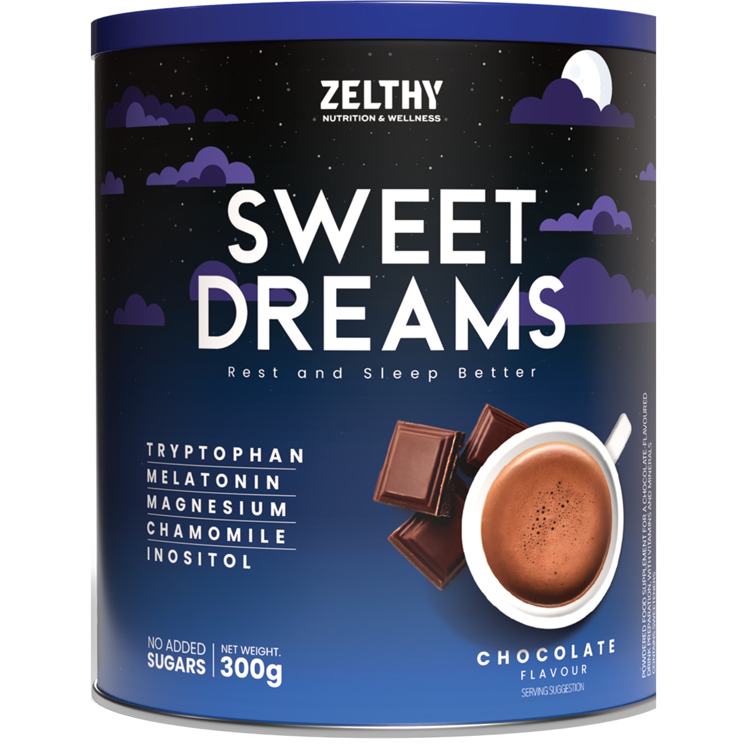 Suplemento em Pó Sweet Dreams de Chocolate embalagem 300 g
