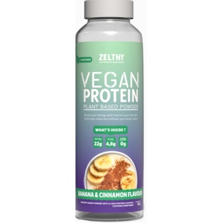 Proteína Vegetal Vegan Banana com Canela embalagem 32 g - Zelthy