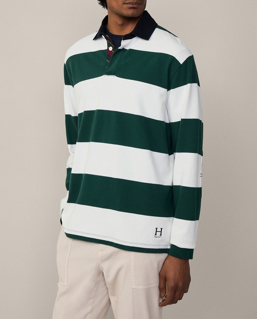 Imagen 0 de Polo de hombre tipo rugby de rayas tallas grandes