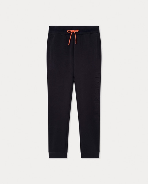 Imagen 0 de Pantalón de felpa negro corte regular tallas grandes