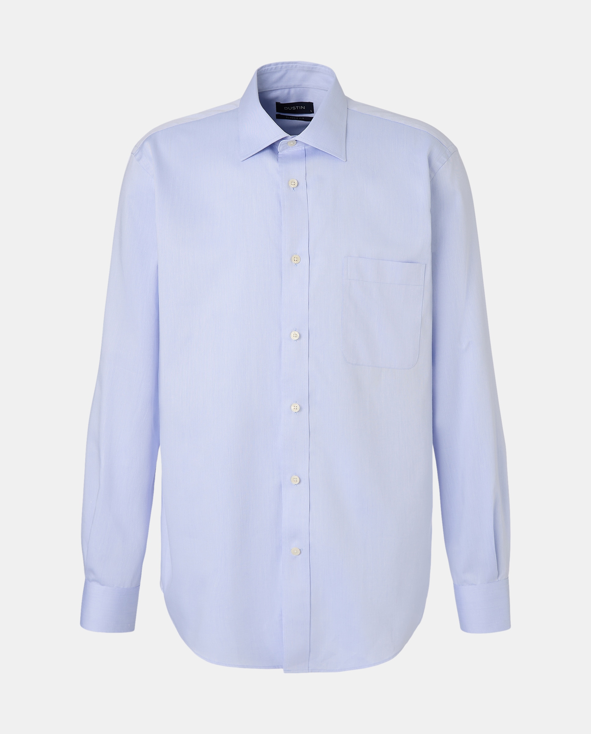 Camisa Formal com Padrão Espinha de Peixe Azul-4