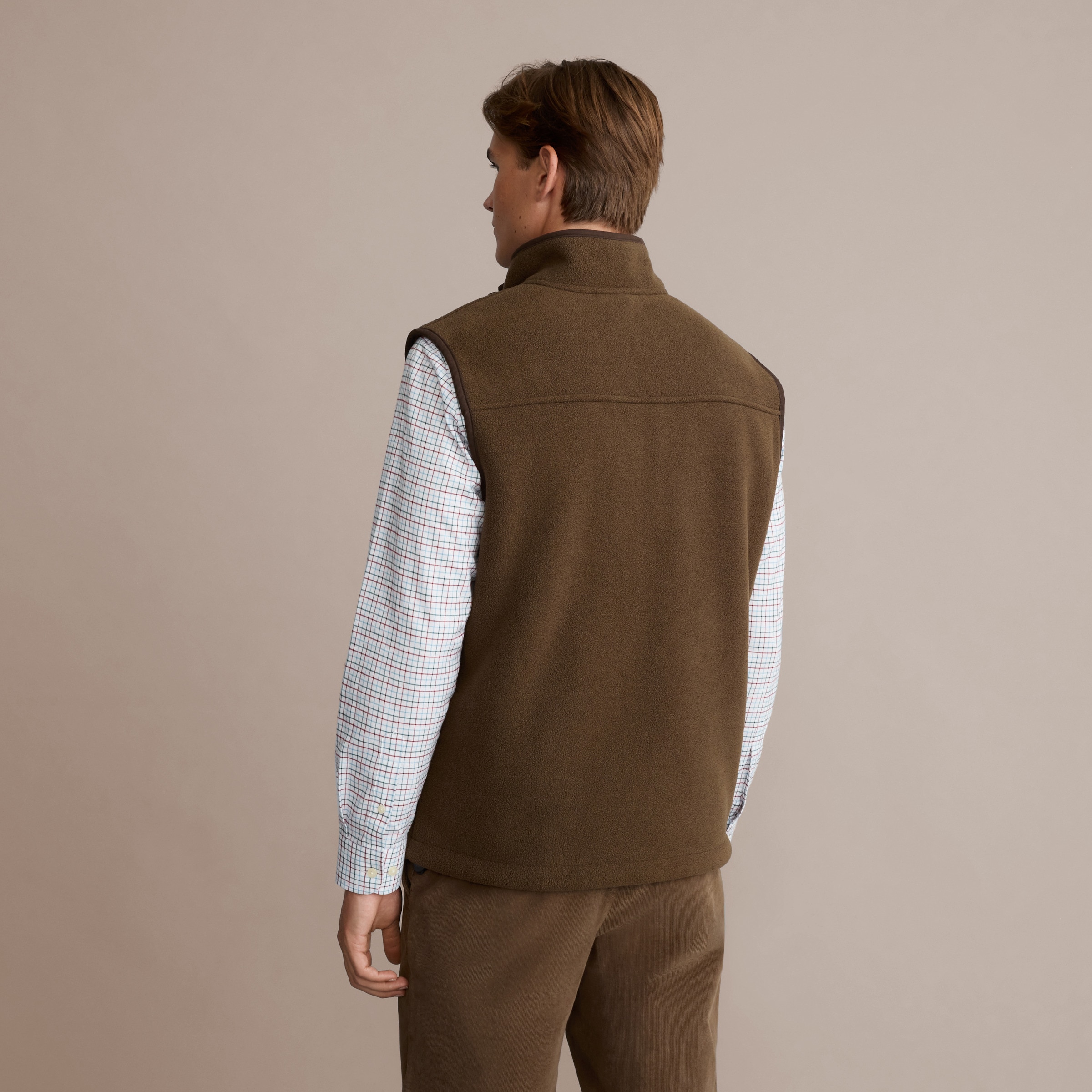 Colete Top de Homem com Forro Polar Castanho-claro-4