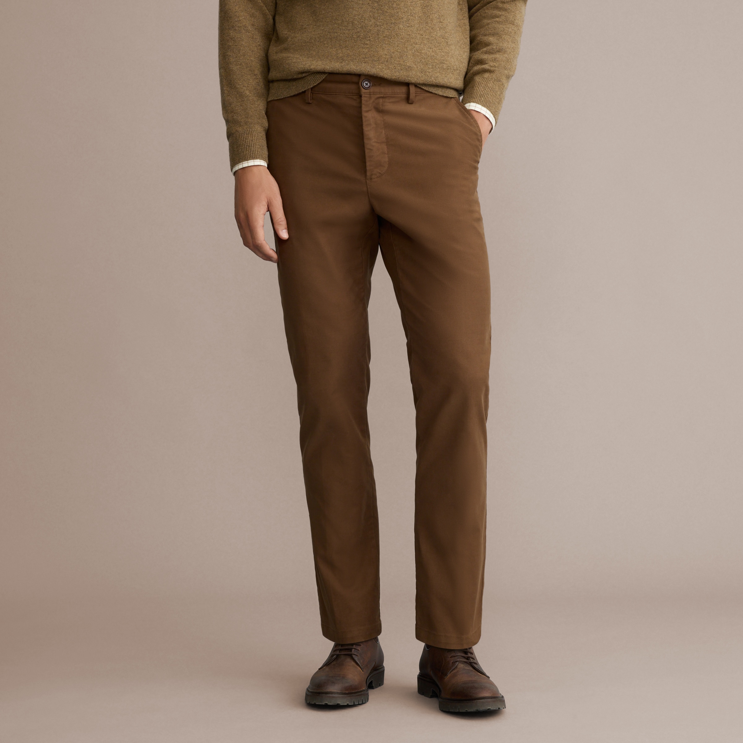 Calças Desportivas de Homem Caqui-3