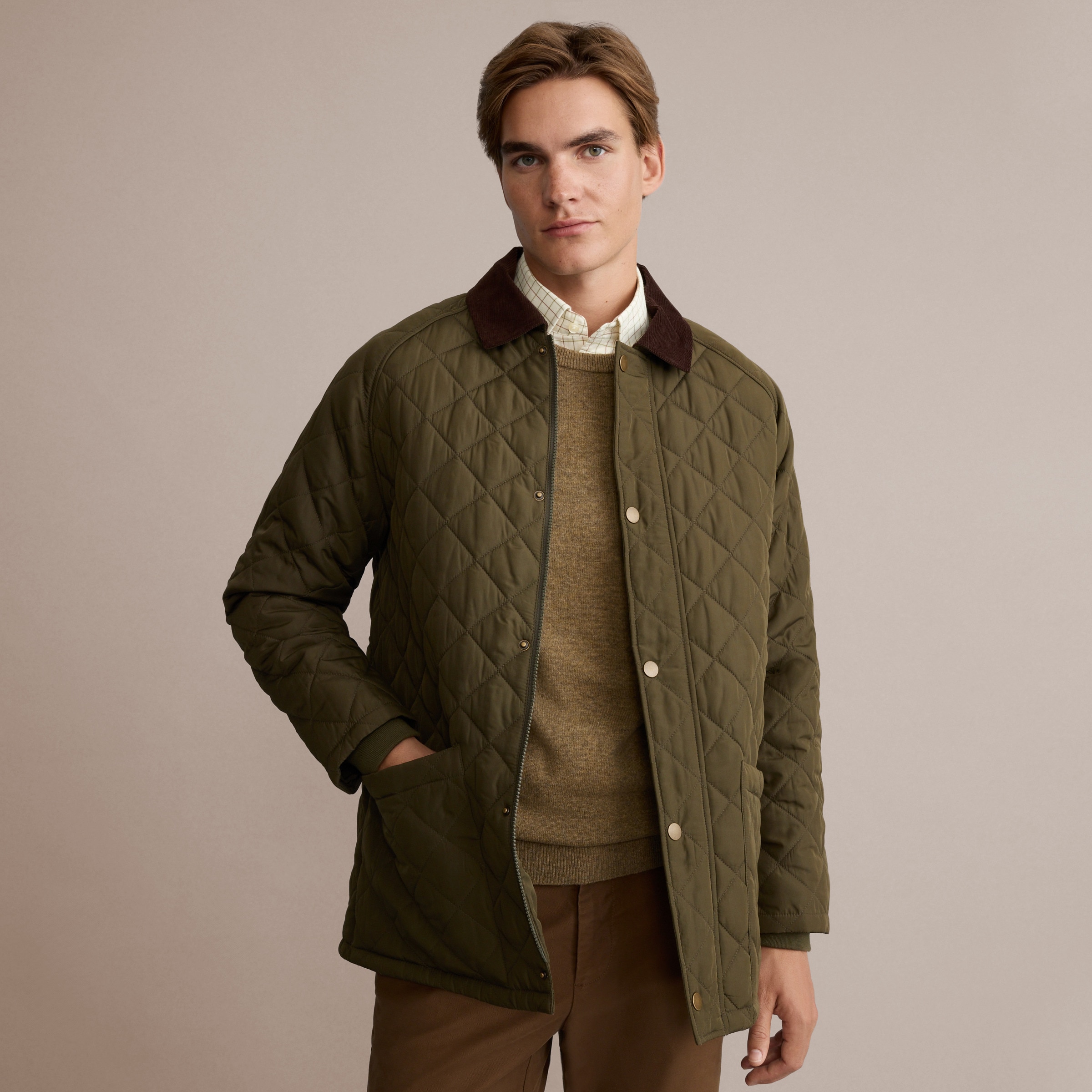 Sobretudo de Homem aos Losangos Verde-2