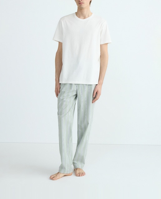 Imagen 0 de Pijama algodón hombre pantalón largo camiseta corta