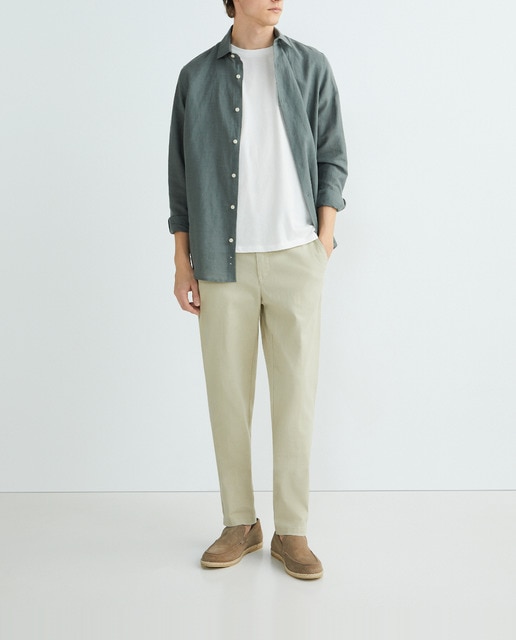 Imagen 0 de Pantalón de hombre chino gomas con lino