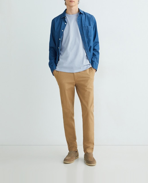 Imagen 0 de Pantalón de hombre chino gomas con lino