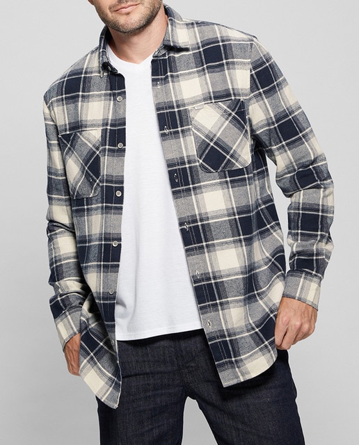 Imagen 0 de Camiseta de hombre regular con estampado cuadros