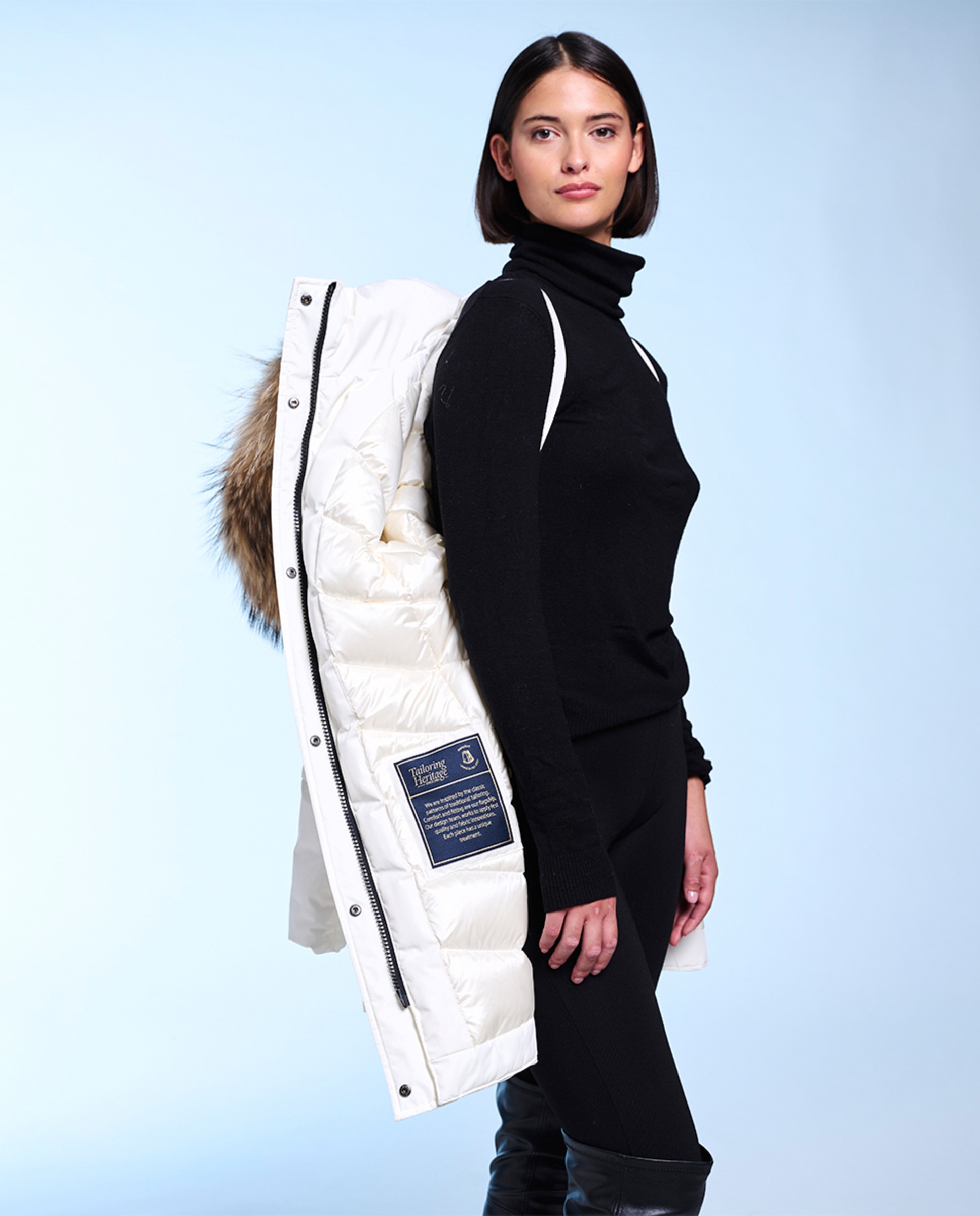 Parka com Capuz Desmontável. Cru-5