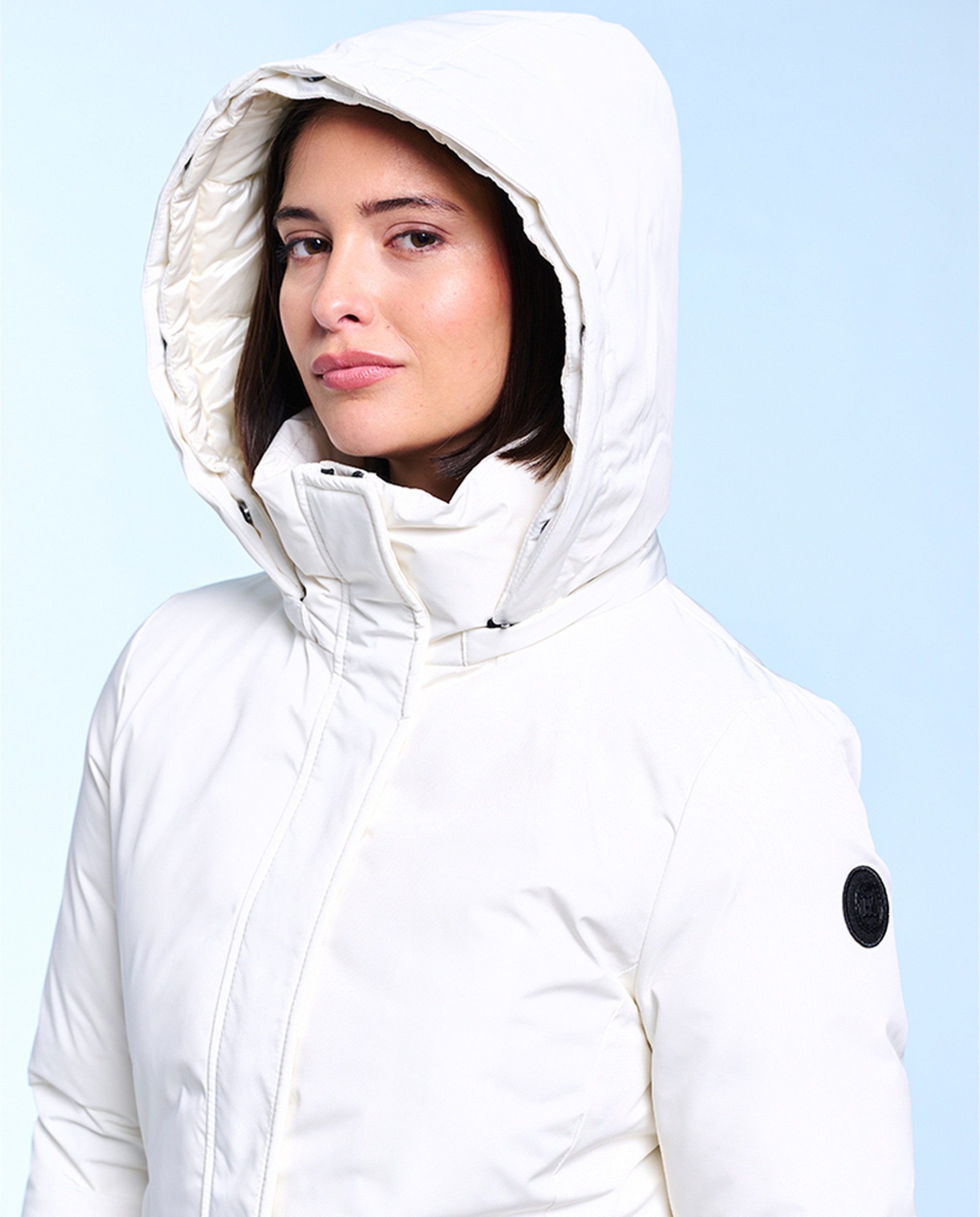 Parka com Capuz Desmontável. Cru-4