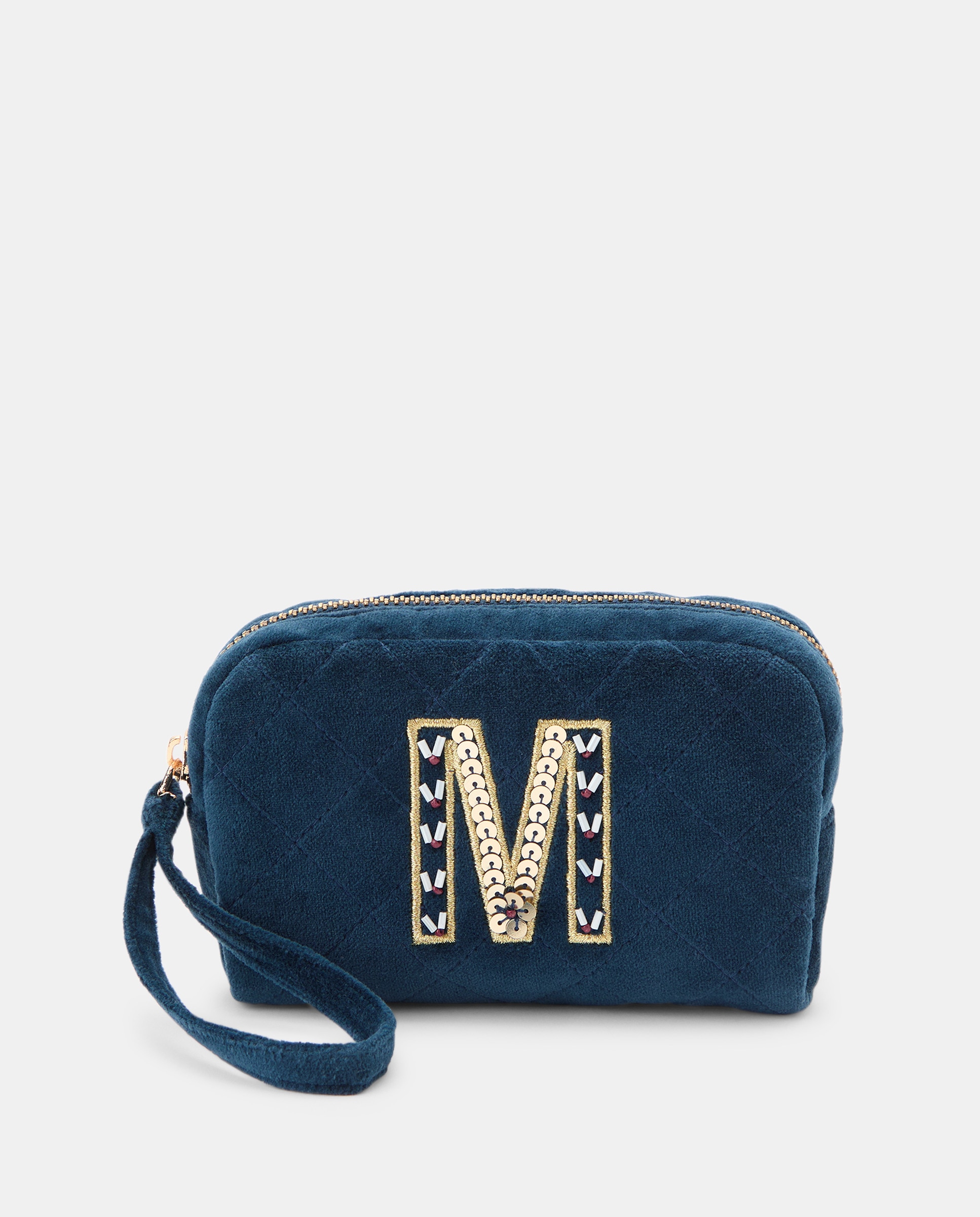 Nécessaire com Detalhe da Letra M 400 Azul-1