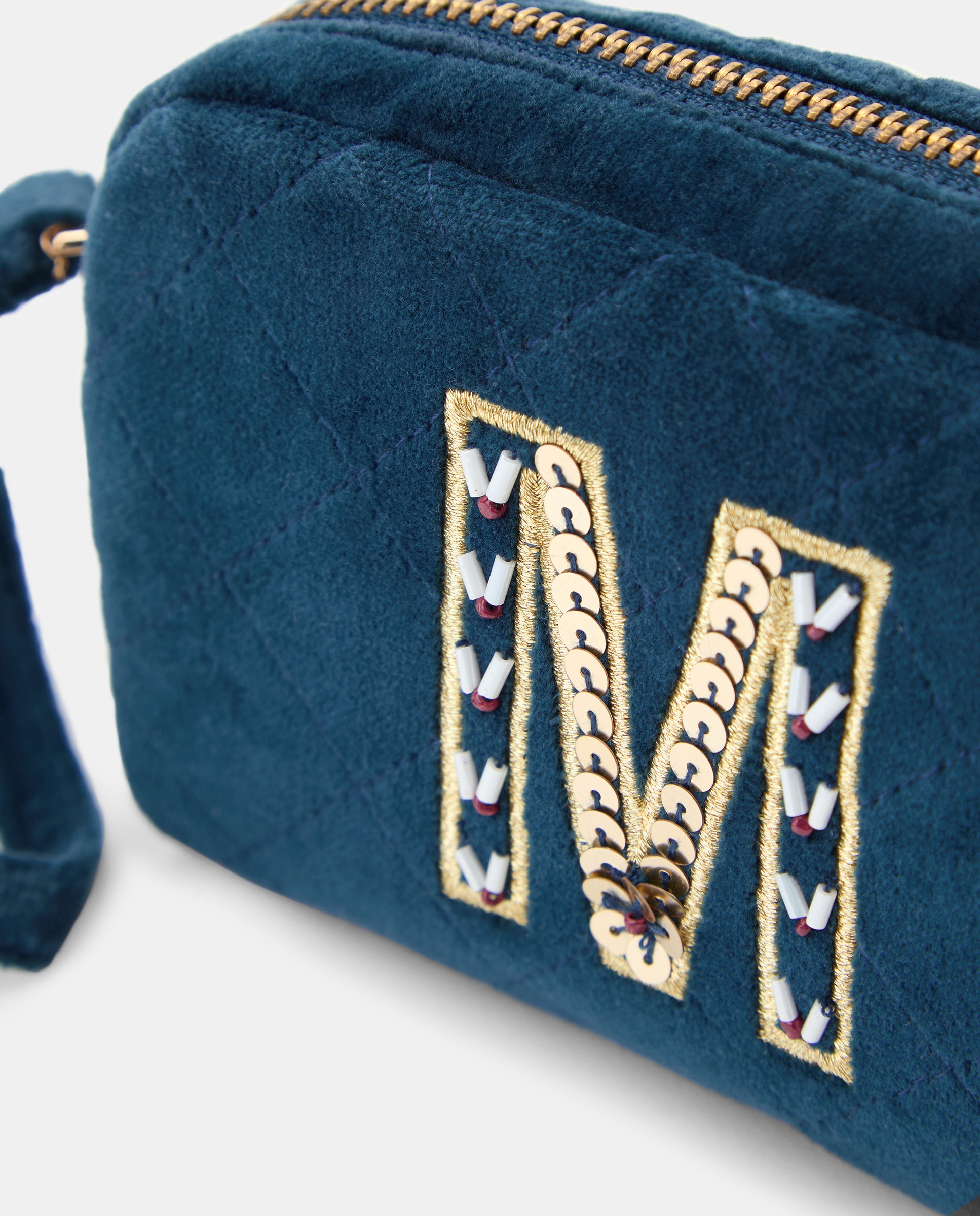 Nécessaire com Detalhe da Letra M 400 Azul-3