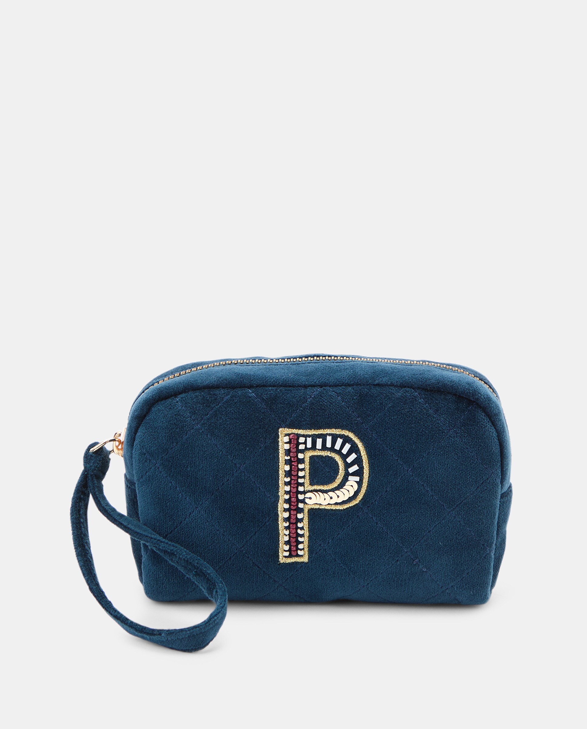 Nécessaire com Detalhe da Letra P 400 Azul-1