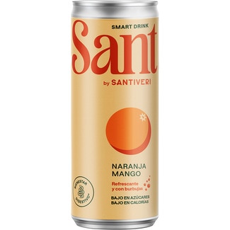 bebida refrescante de naranja y mango con burbujas para el bienestar digestivo lata 33 cl bajo en azúcares - Sant