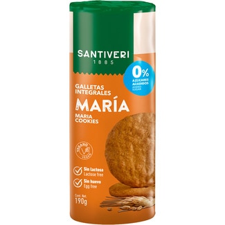 galletas integrales María 0% azúcares sin lactosa y sin aceite de palma paquete 190 g - Santiveri