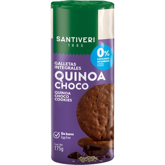 galletas integrales con quinoa y chocolate 0% azúcares paquete 175 g - Santiveri