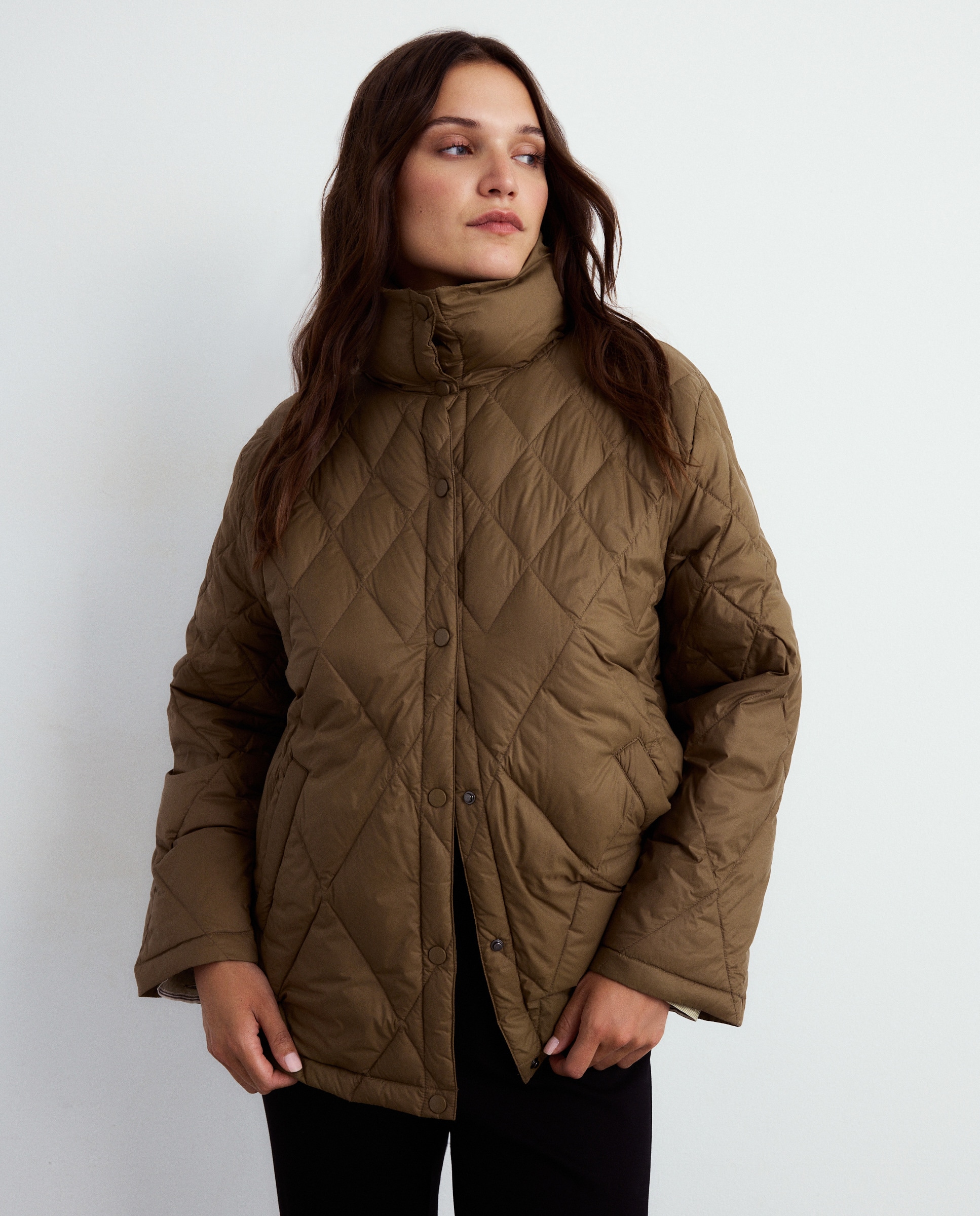 Blusão Acolchoado Liso Curto 740 Tabaco-1