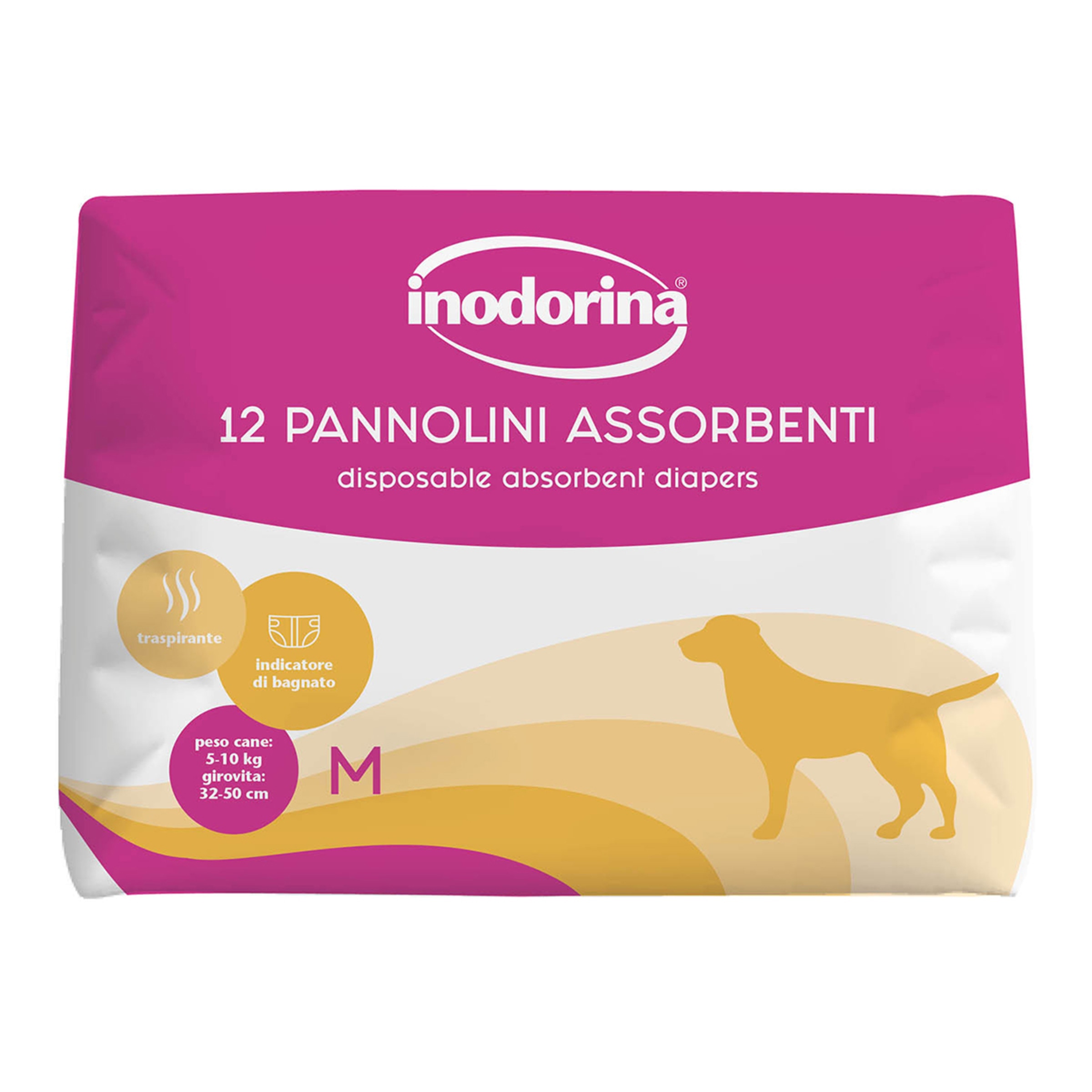 Imagen 0 de Pañal absorbente para perros y gatos Inodorina 12 piezas